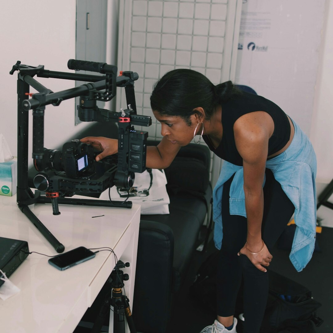 Professional Brazilian male broadcasting instructor in a studio
